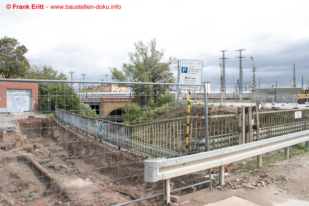 Freilegung Stützwand Parthe