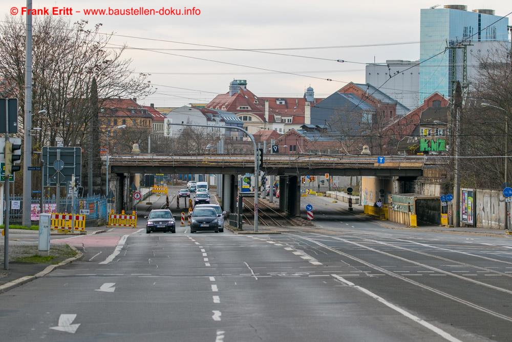 Blick zur EÜ Berliner Straße von Norden.