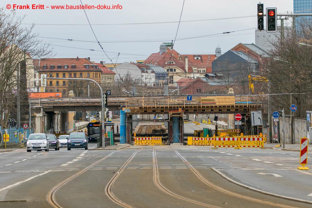 Blick zur EÜ Berliner Straße von Norden.