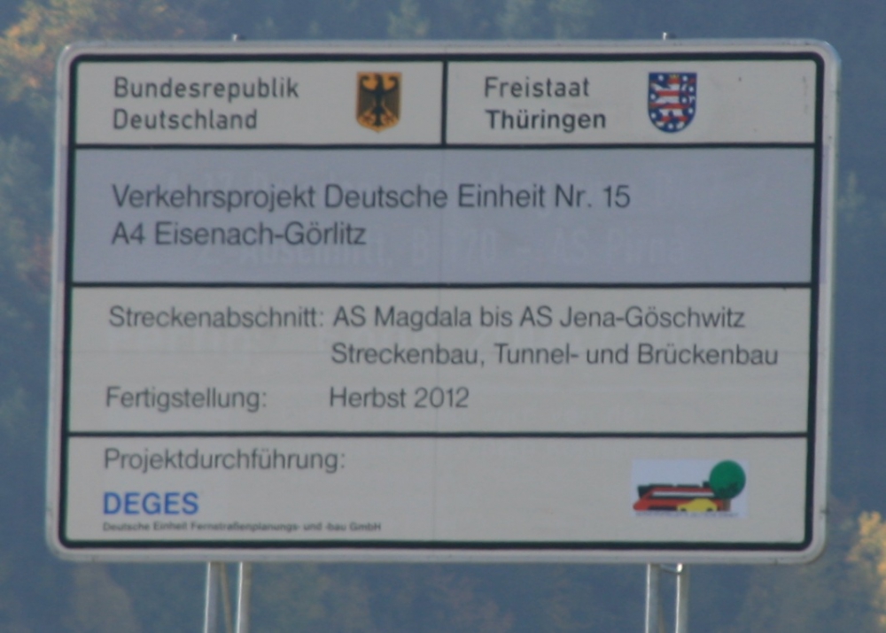 Bautafel Jagdbergtunnel