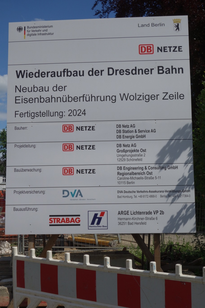 Bautafel EÃ Wolziger Zeile