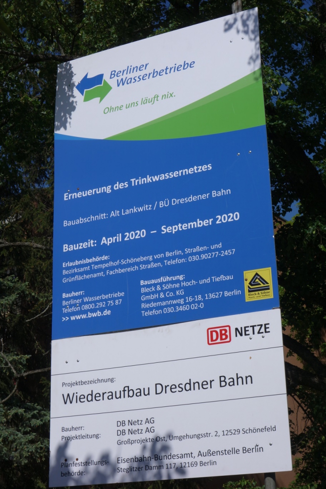 Bautafel Trinkwasser Alt-Lankwitz