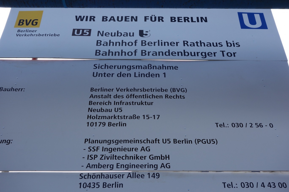 Bautafel Sicherung UdL 1