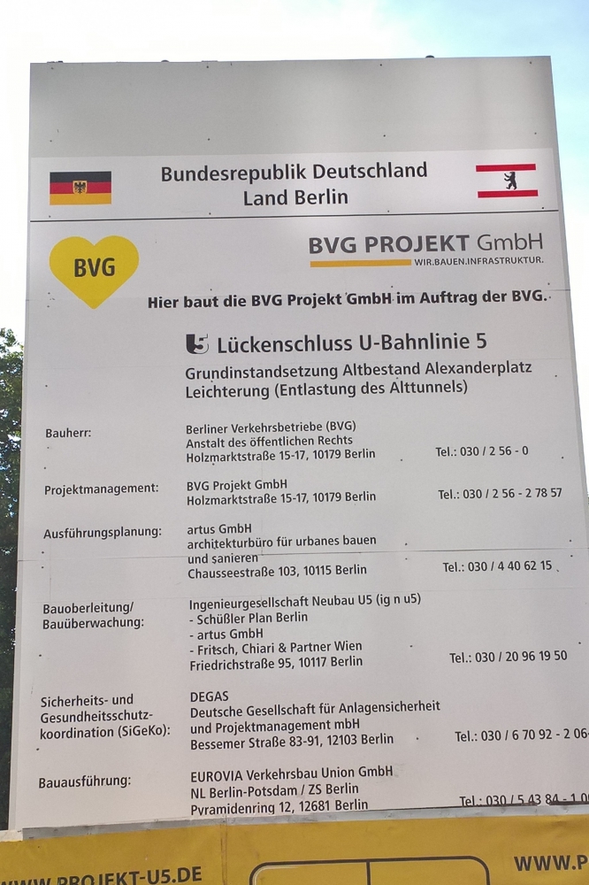 Bautafel Entlastung Alextunnel