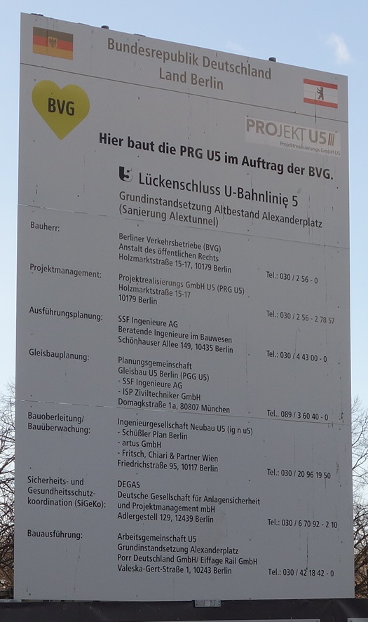 Bautafel Sanierung Alextunnel