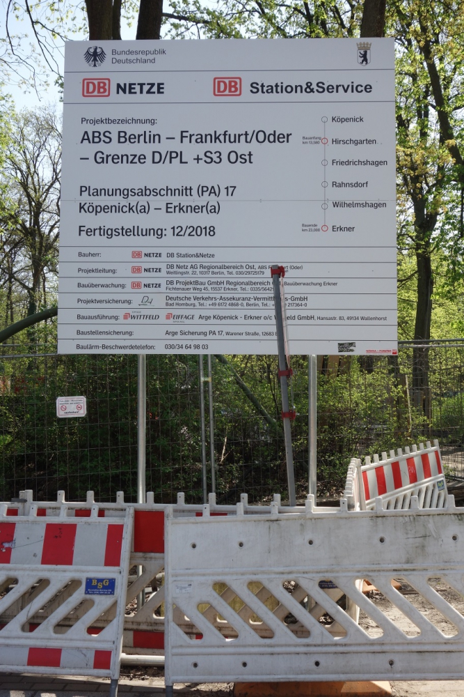 Bautafel Fernbahn KÃ¶penick-Erkner