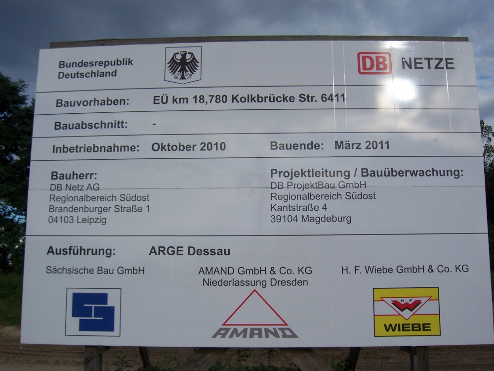 Bautafel EÃ KolkbrÃ¼cke