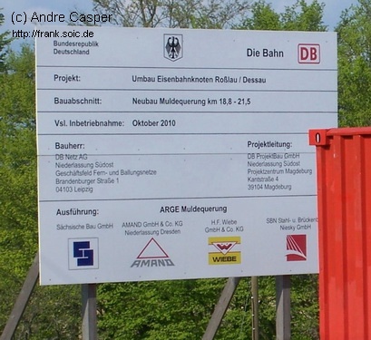 Bautafel Muldequerung