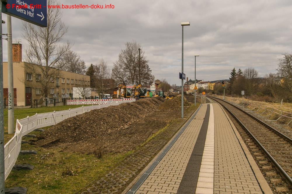 Im Bereich der alten Güterabfertigung entsteht ein neuer Bahnsteig.