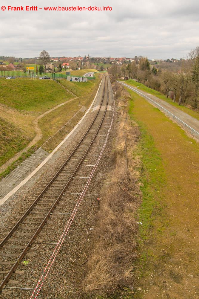 Blick nach Norden - hier wird die Weiche eingebaut.