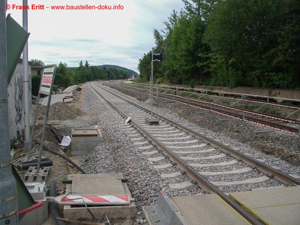 Blick in Richtung Süden zum Bahnhof Zwötzen