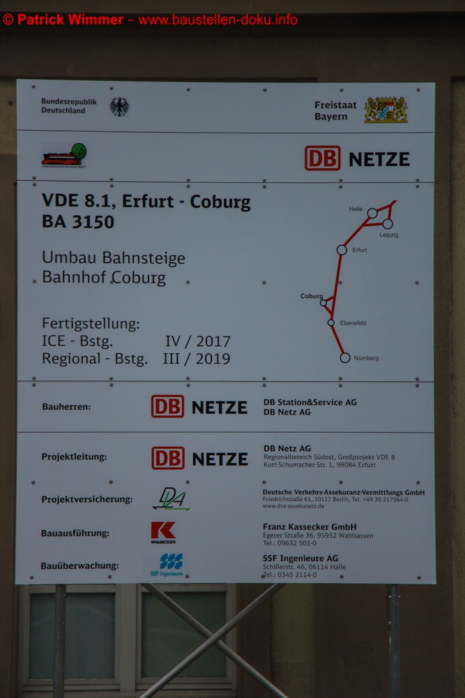 Umbau Bahnsteige Bahnhof Coburg