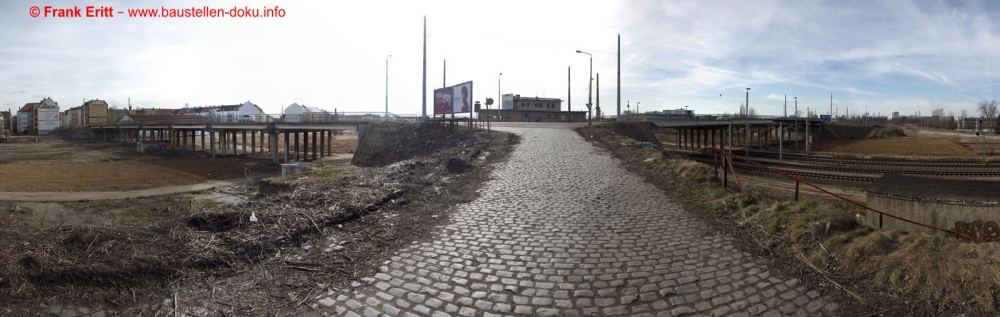 Zustand vor Baubeginn - Panorama Einmündung ehemaliger Güterbahnhof