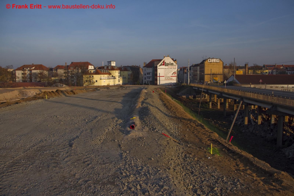 Arbeiten am Straßenunterbau der Umfahrung