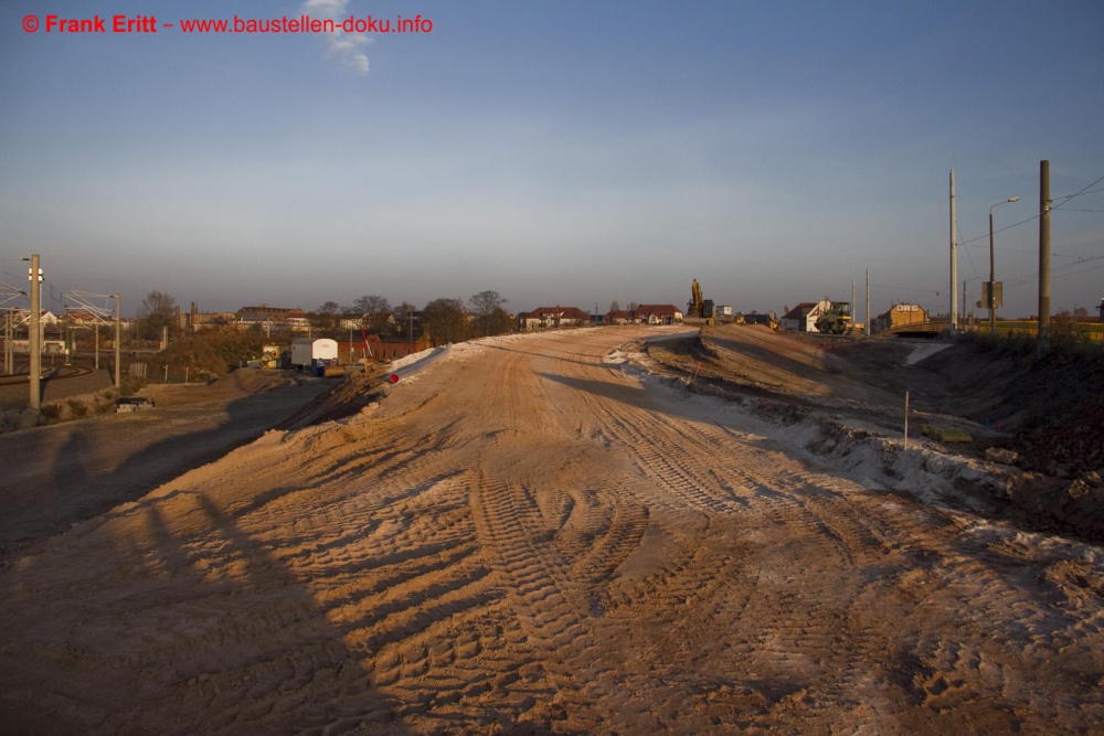 Arbeiten am Straßenunterbau der Umfahrung