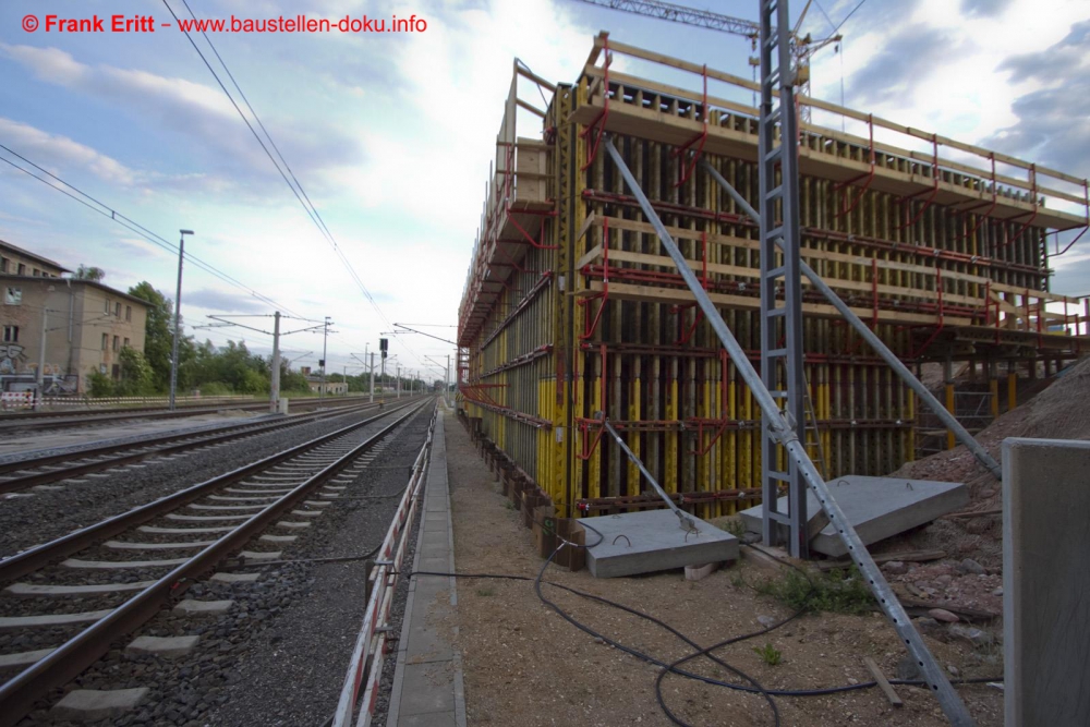 Schalung Widerlager West der Westbrücke