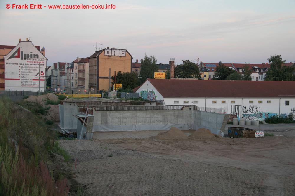 Widerlager Ostbrücke fertig gestellt