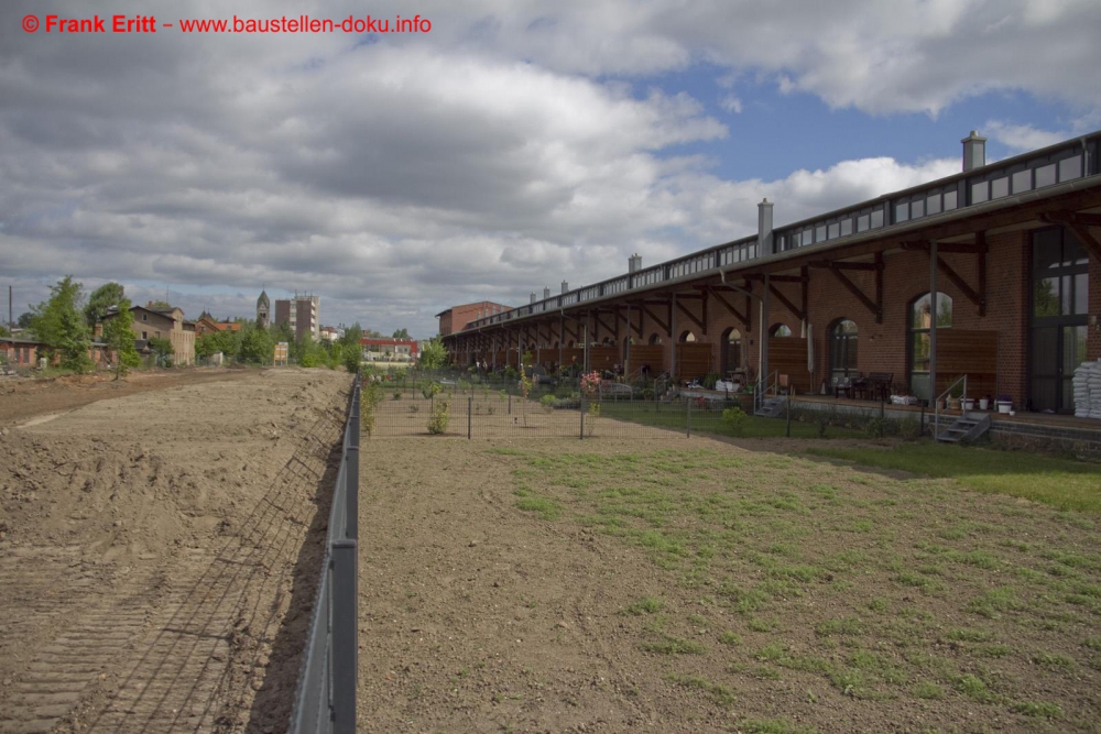 Rückseite der Wohnbebauung Röckener Straße