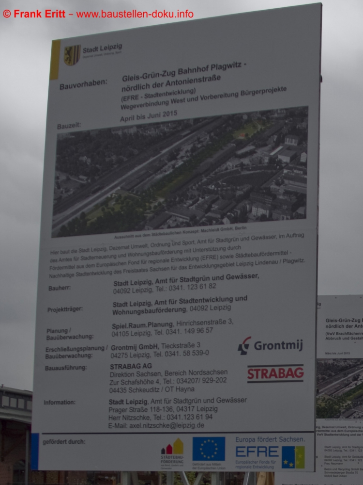 Gleis-Grün-Zug Bahnhof Plagwitz - nördlich der Antonienstraße