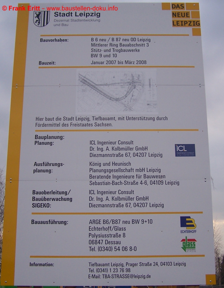 Mittlerer Ring Leipzig - Bereich B6 neu / B87 neu - Travniker Straße