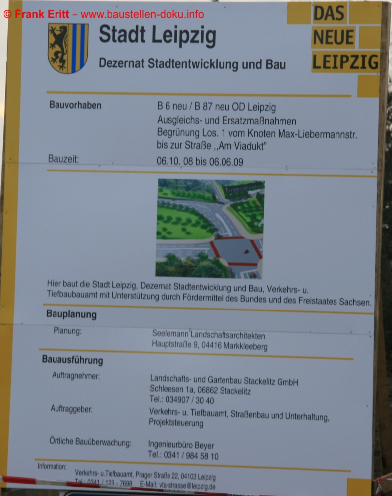 Mittlerer Ring Leipzig - Bereich B6 neu / B87 neu Pittlerstraße-Slevogtstraße