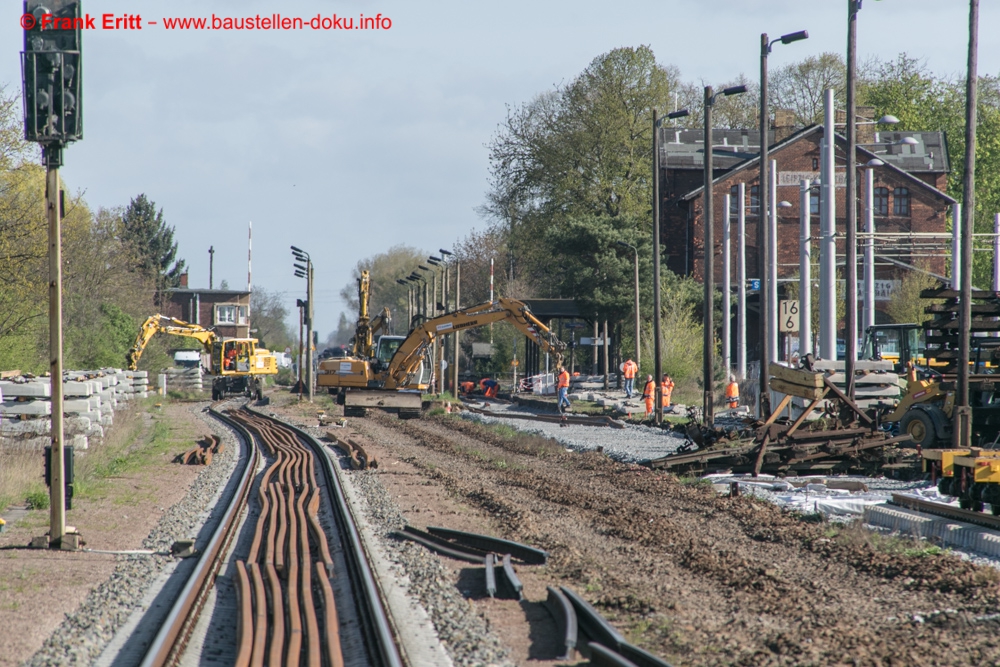 Erneuerung Gleis 1+2 Bahnhof Knauthain