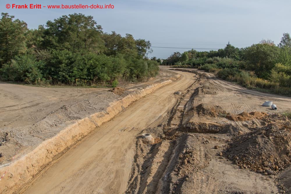 Die neue Straße von Espenhain nach Rötha entsteht.