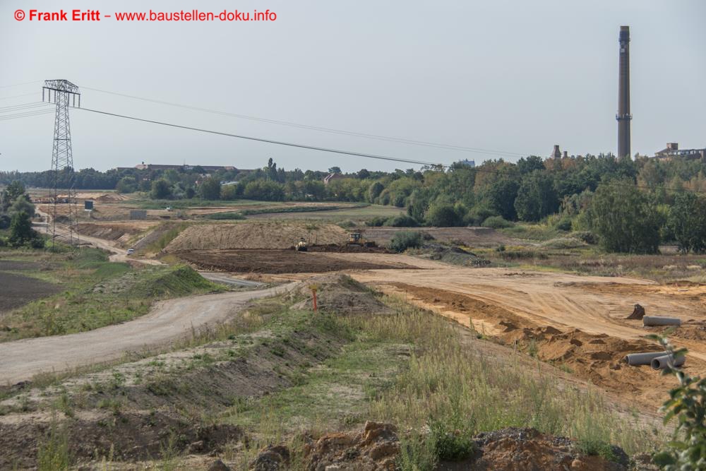 Blick von der Brücke Hauptstraße nach Süden in Richtung Borna